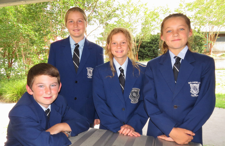 Vice-Captains Nate Redman and Chanai Jenner and Captains Ruby Plummer and Sasha Middleton.