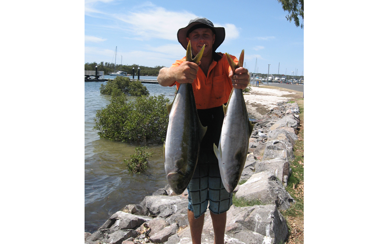Adam Parbera with his kingfish catch.