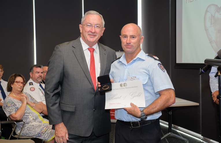 The Hon. Brad Hazzard, NSW Health Minister & Senior Firefighter Damien Parker.