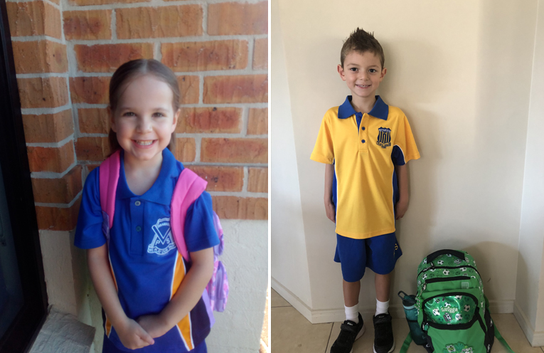 Clarinda Statham - Irrawang Public School. (left) Eamon Brown from Raymond Terrace started Kindy at Maitland Public School where his mum is a teacher. (right)