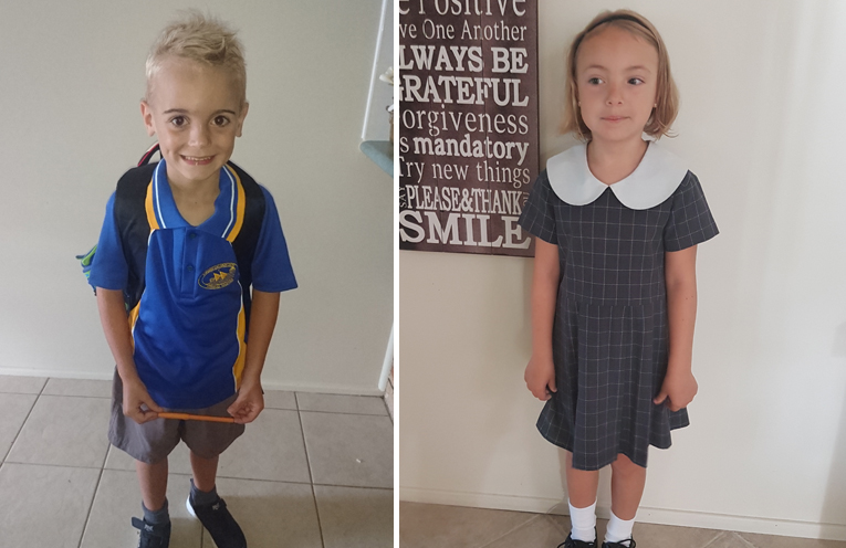 Charlie Bond - Tomaree Public School. (left) Ava, all ready for kindy at St Philips. (right)