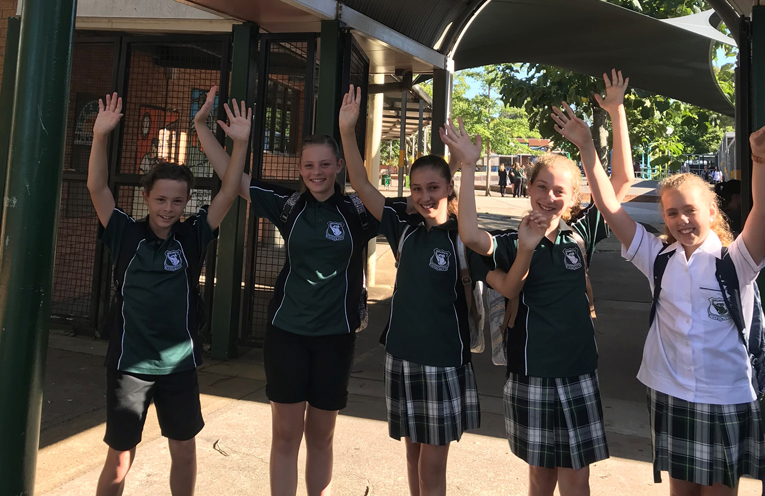 Will Scott-Glassock, Annabeth Scott-Glassock, Ebony Delafontaine, Isabelle Delafontaine, and Sibella Rowan - two sets of twins in year 7 for 2018.