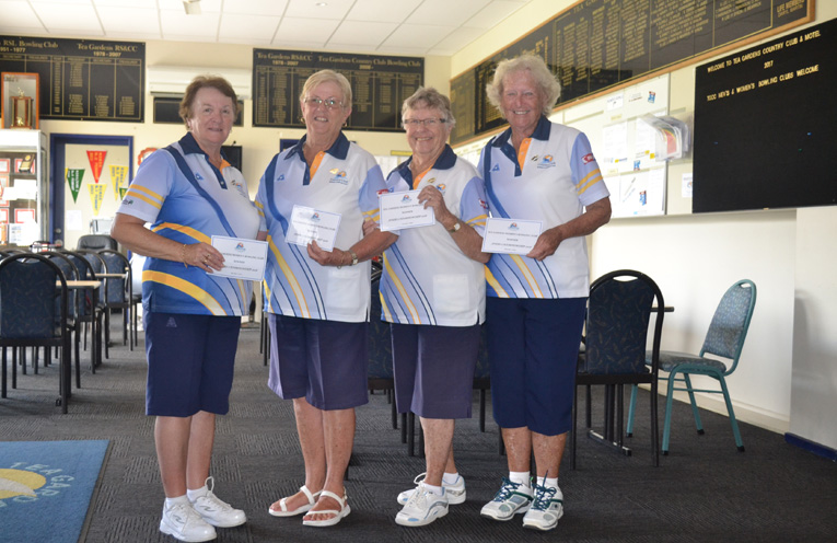Winners Club Championship Fours 2018 Lorraine Harvey, Lynne Green, Bev Stephens and Bette Saillard.