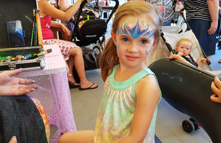 FACE PAINTING: 4 year old Zoe McCullaugh.
