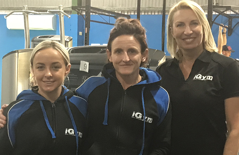 Kylie Morgan- Schneider, Carly Taylor and Donna Sizer are trainers at iGym who are leading the charge to raise funds. Photo by Marian Sampson.