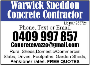 Warwick Sneddon Concrete Contractor
