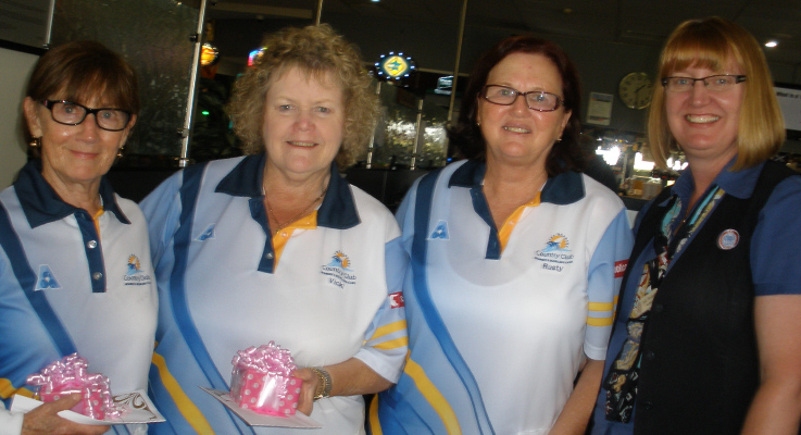 Wilma Drake, Vicki Rankin and Rusty Sargeant with Julie Woolard, Manager of RSL LifeCare Grange.