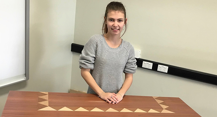 MAJOR PROJECT: Raygan Massard-Davis from Stroud with her low-boy chest of drawers.