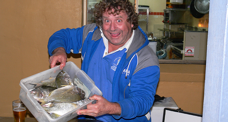 Andrew Sharp displaying some of his great catch of bream.