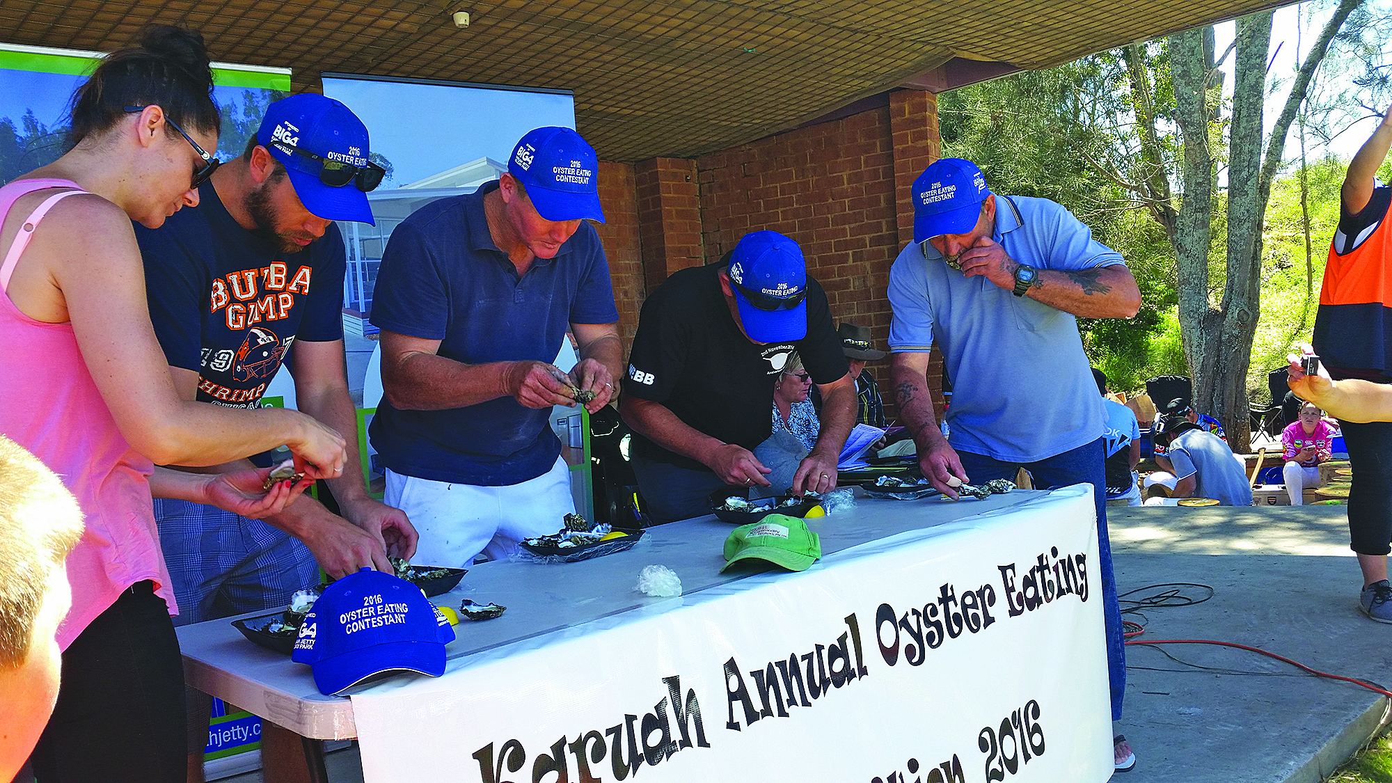 KARUAH: Oyster Eating Competition.