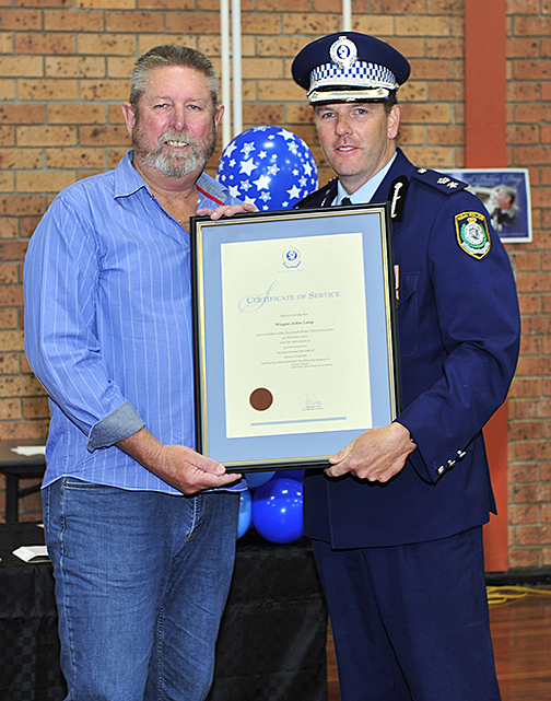 2.	Christopher Craner with the new Good Policemanship award.