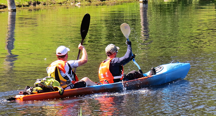 KAYAK: Teams navigate the Myall River. 