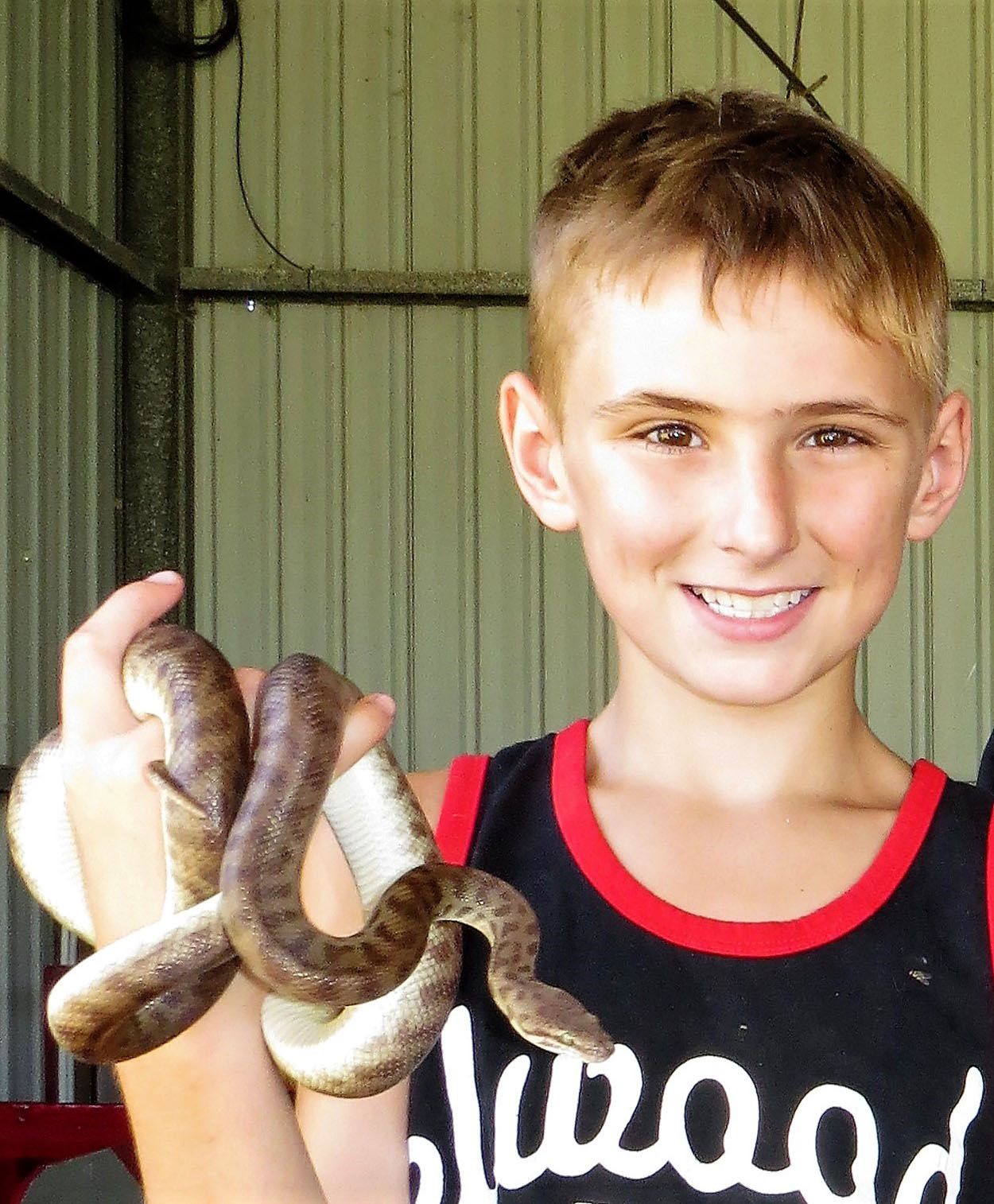 PET SHOW: Cameran Bailey with his pet snake