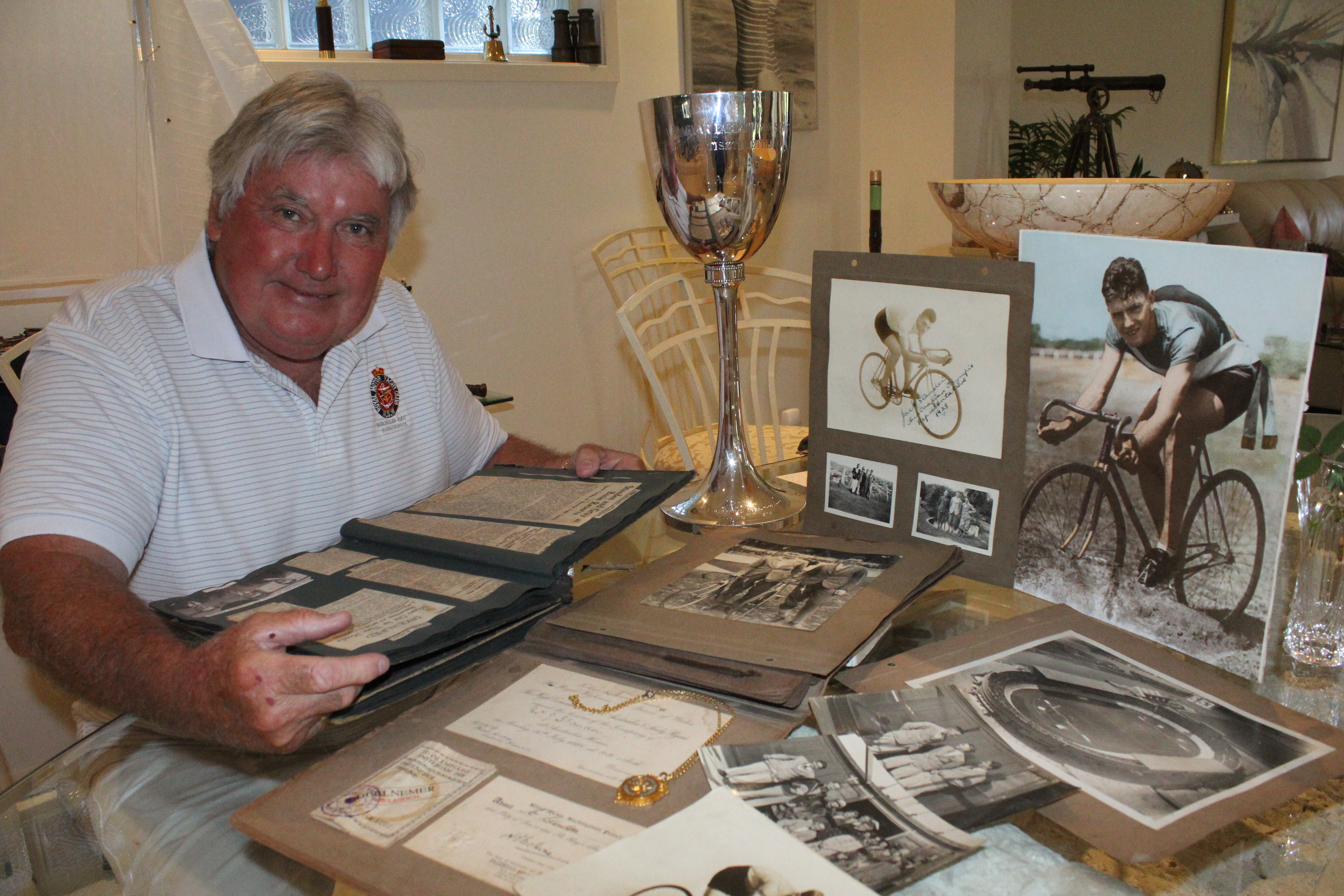 Graham Standen with his Dad Jack Standen’s memorabilia that proves Dreams Do Come True. Photo by Jewell Drury
