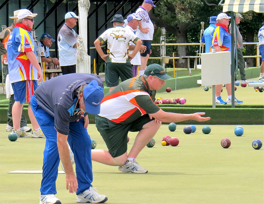 BOWLS: Competitors in the King of the Mountain tournament.