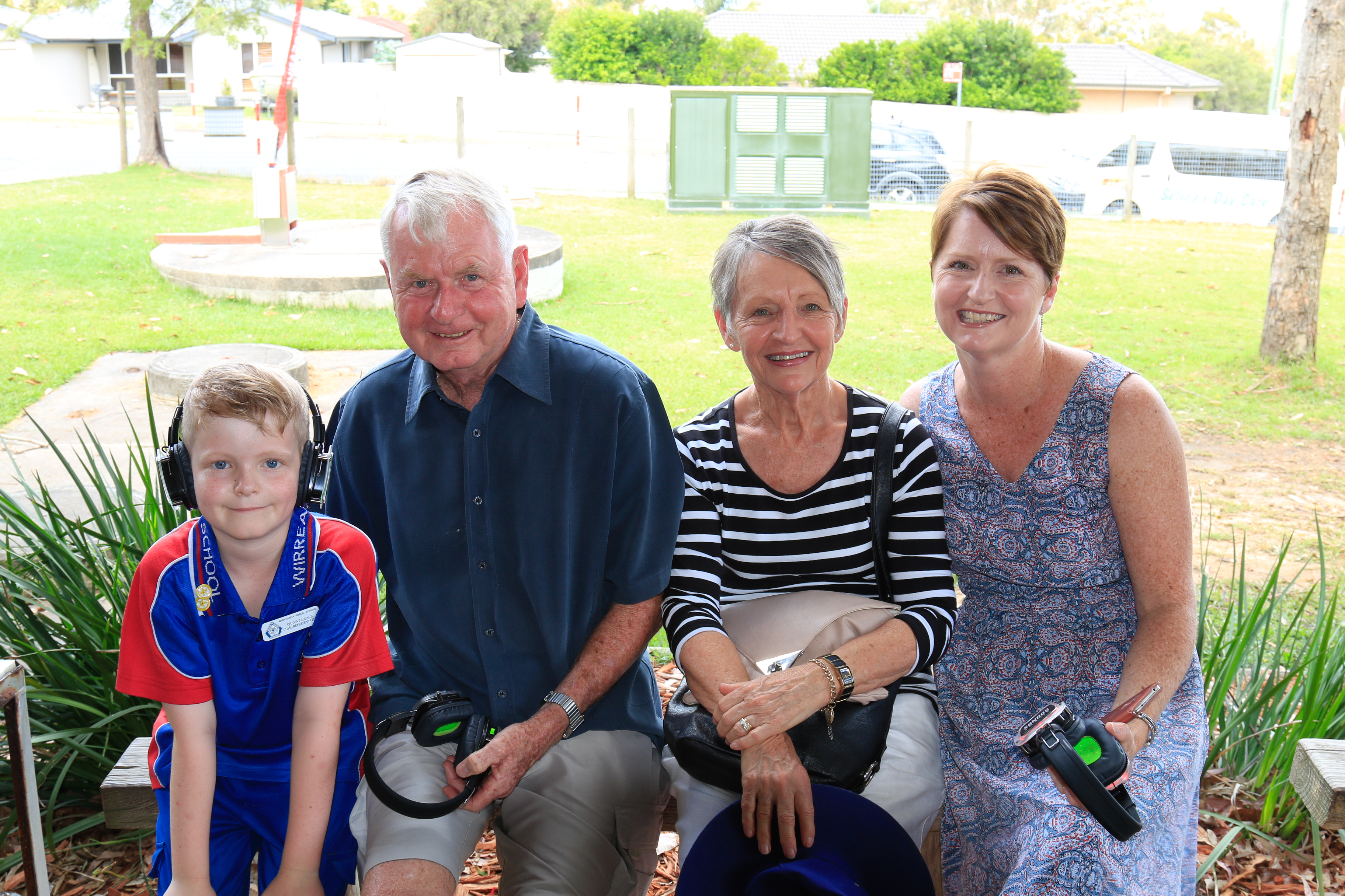 Patrick Harrison with grandparents and mum Amanda.