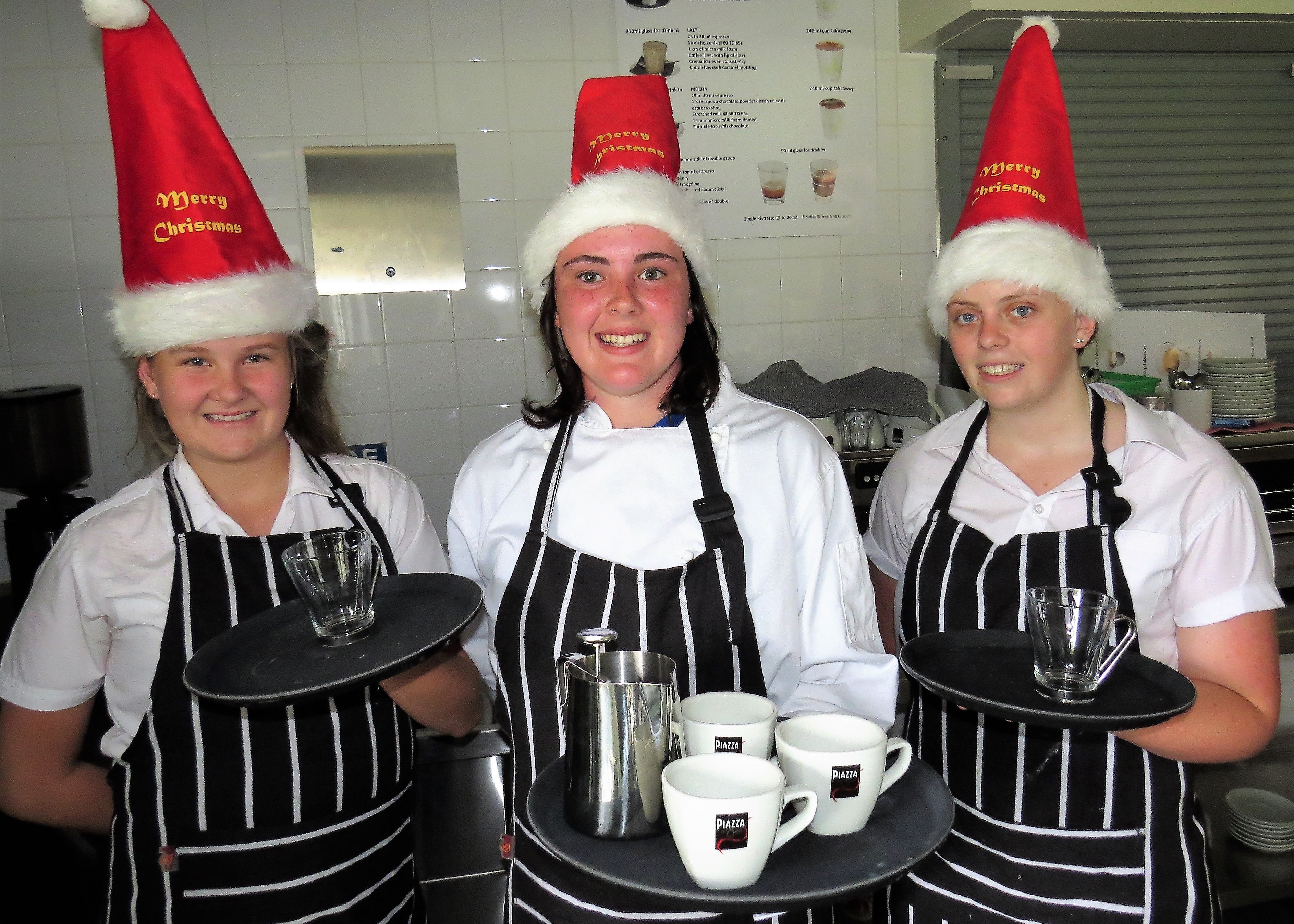 HOSPITALITY STUDENTS: Annabelle Holden from Pindimar, Tia King-Stow from Tarbuck Bay and Jessica Lyall from North Arm Cove