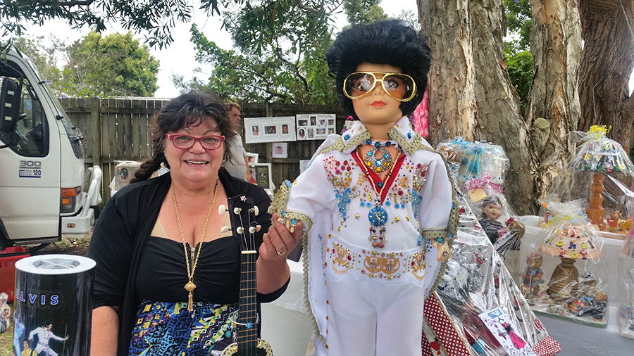 DOLL LOVER: Kerry Anne ‘Kookaburra’ Johnston with her Elvis Doll