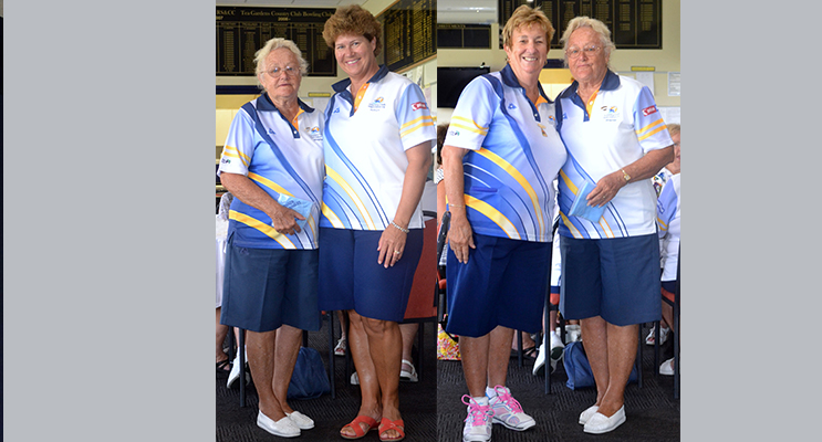 1.Winner of the Club Championship Major Singles Competition Maynie Roberts with runner up Robyn Beaumont. (left)  2.	Club President Robyn Webster with Maynie Roberts winner of the Club Championship Major Singles Competition.(right)