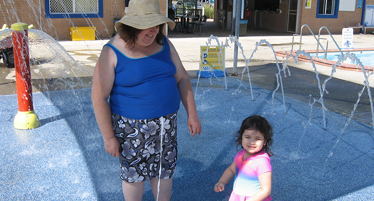 Ariana and Sharon at the Aquatic centre. 