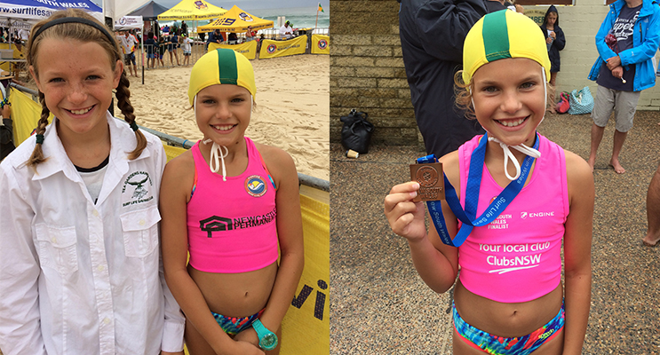 NIPPERS AT STATE C’SHIPS: Ella and Sophie Howarth.(left) NIPPERS AT STATE C’SHIPS: Sophie Howarth shows off Bronze Medal( right)