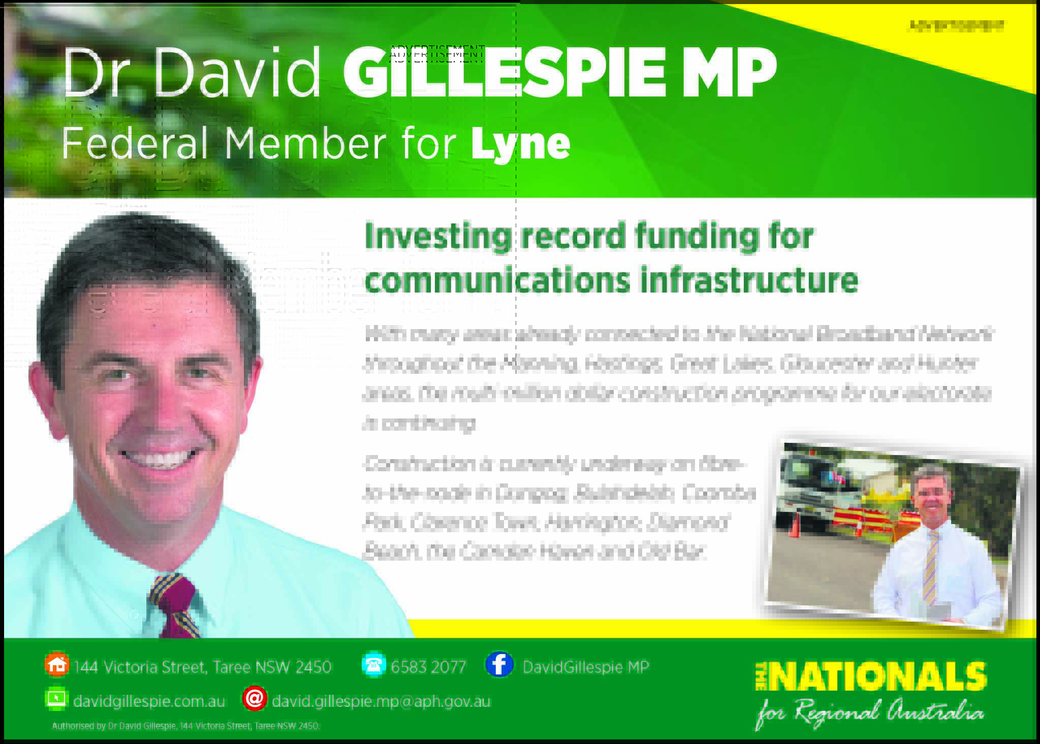 Dr David Gillespie -Member for Lyne