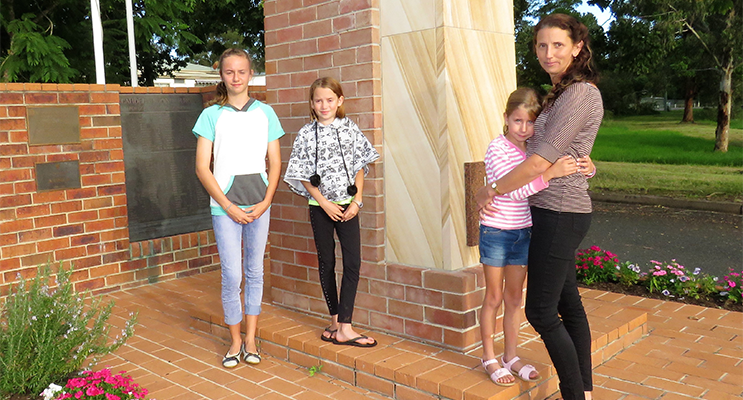 Annie, Polly, Mindy and Ren Sullivan will attend ANZAC Day Services at Bulahdelah Cenotaph.