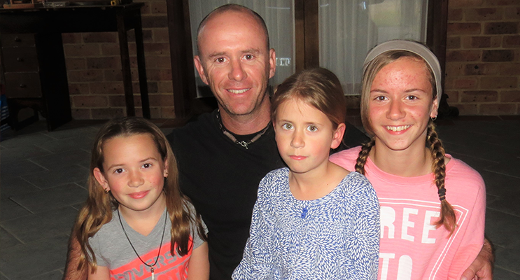 Family: Sean Sullivan with his daughters Polly, Mindy and Annie.  