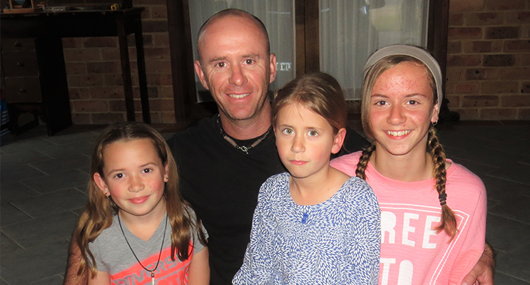 Family: Sean Sullivan with his daughters Polly, Mindy and Annie. 