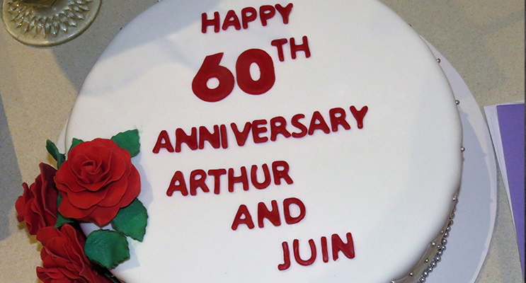 Arthur and Juin Battle’s diamond wedding anniversary cake. 
