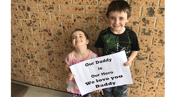 Kaylee and Lucas have a special message for their Dad.