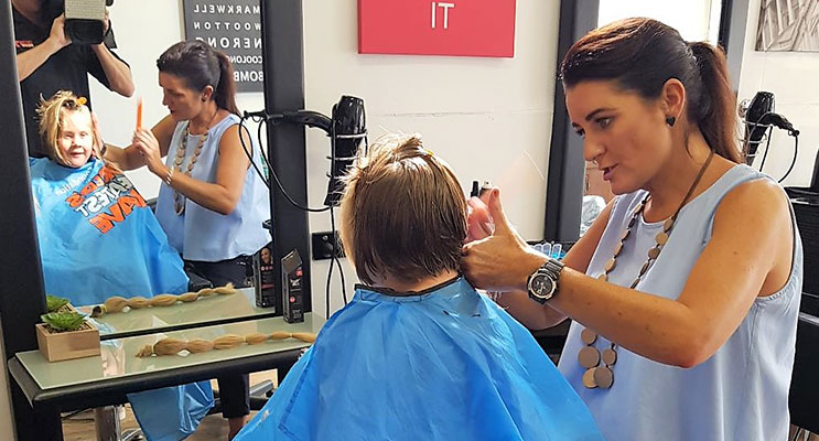: Prime News films Razors Edge Hair Studio stylist Renee Ballantine giving Kirra-Lea Rooney a new look. Photo: Supplied