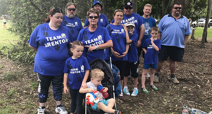 Brenton Teasdale’s family, walking in his memory in this year’s MND walk. 