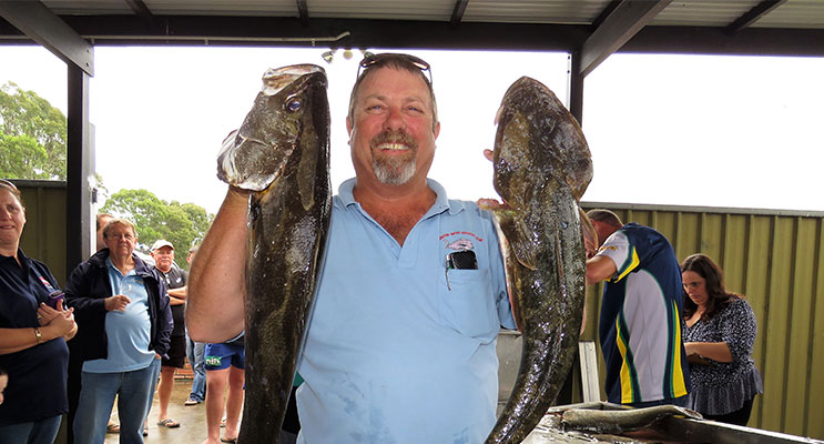 Col Trenamen from Laurieton Fishing Club with his winning mulloway and flathead.