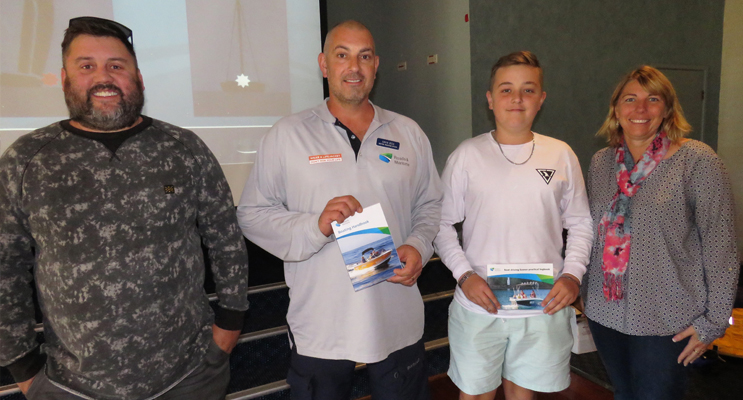 Beejay Freihaut, RMS Boating Education Officer Gavin Beck, Dylan Smith and Coordinator Melissa Smith.