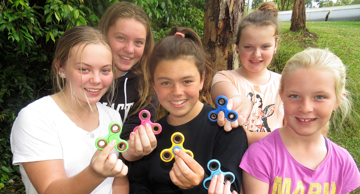 Fidget Spinners: Annee-Rose Perry, Khloe Middleton, Raylee Kierans, Shayla Nevinson and Georgia McKillop-Davies. 