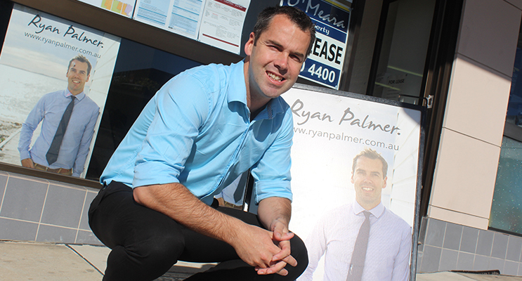 Ryan Palmer outside his office in Donald Street, Nelson Bay.
