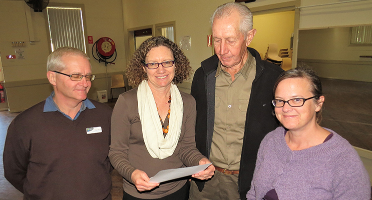 MidCoast Strategic Planning Manager Roger Busby, Manager for Growth and Economic Development Deb Tuckerman, Coolongolook and Wootton Action Group President Brian Parry and Myall Coast Chamber President Jessica Harris.