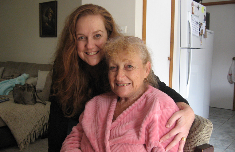 Anne Lake with her caring daughter Nicole Sellick.