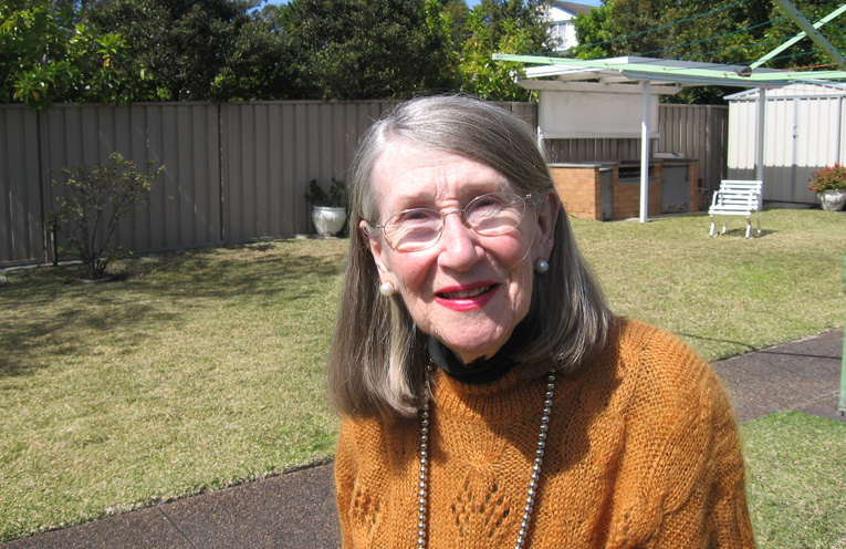 Pat Simpson at her Tanilba home – “Thanks to all those who helped.”