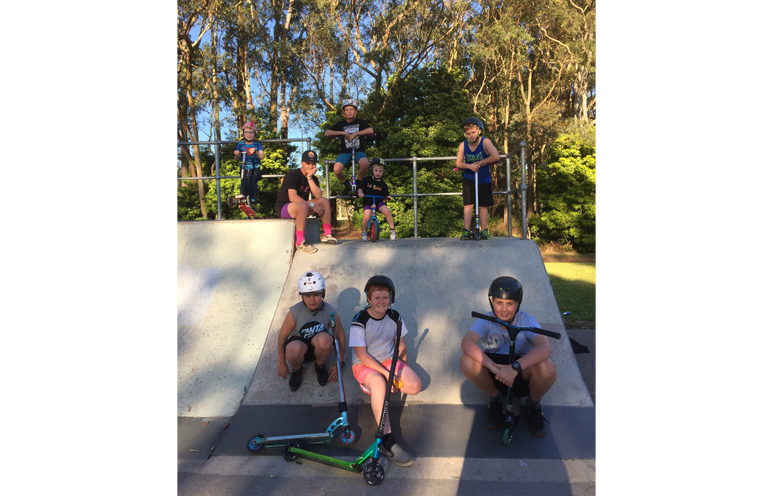 Baylie Barsley, Blaze Olsen, Jake Olsen, Trent Thompson, Bas Mowle, Dylan Youanowski and Codie Veitch were pleased with the announcement of an upgrade to their park. 
