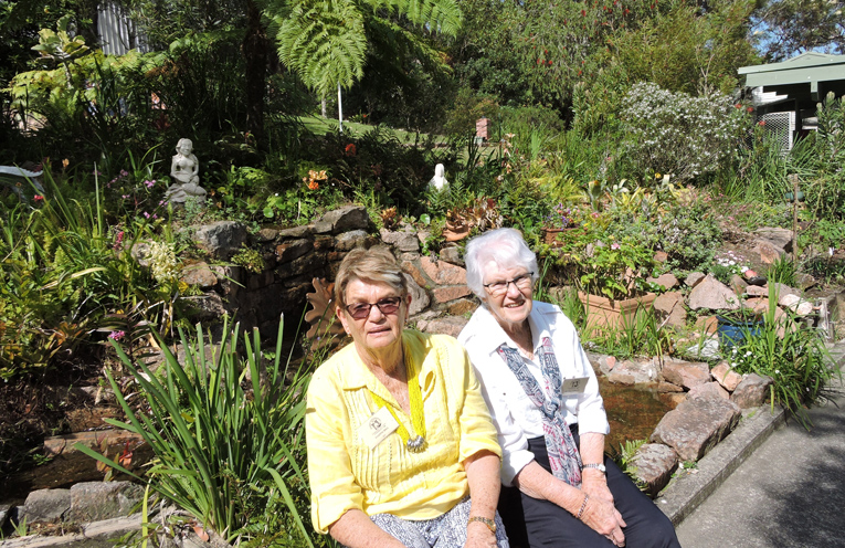 Gardeners Yvonne Hill and Ruth Conley at the Garden.