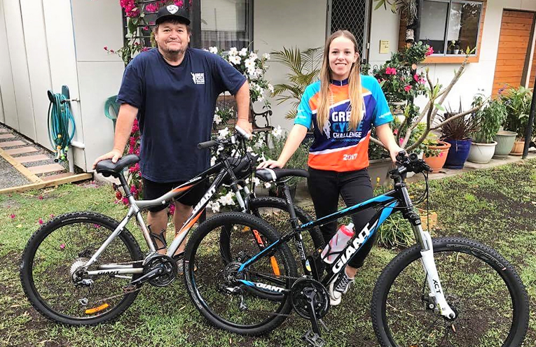 Brad and Madisson Morante are supporting the Great Cycle Challenge. Photo: Supplied