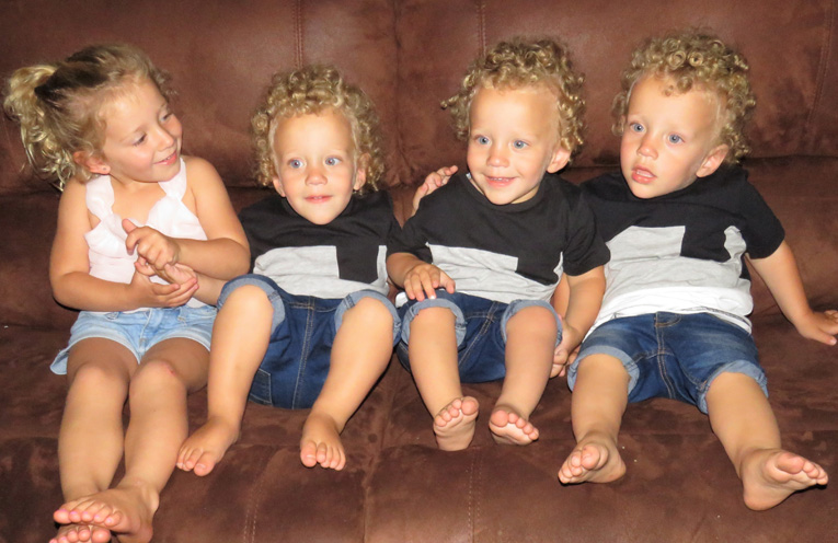 Gracie Barry with her brothers Kenny, Will and Jackson. 