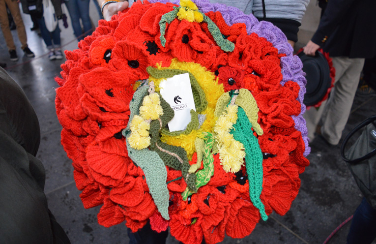 The special wreath created by donations from artisans across Australia.