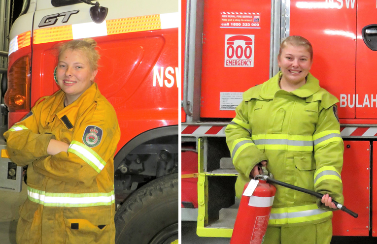 RFS volunteer Meagan Terry. (left) Meagan Terry’s volunteering with the RFS leads to a new job. (right)