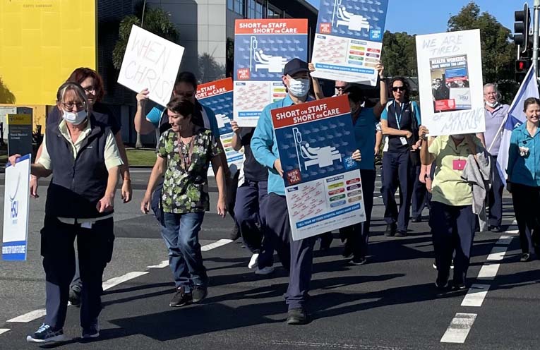Coffs Coast healthcare workers walk off the job over lack of action
