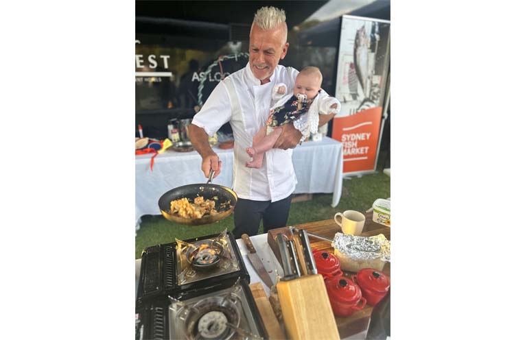 Chef Phil Harte cooks up fishy eats at the Coffs Taste Of Seafood Festival